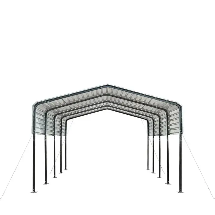 3.6 x 6 m Metal Shed Carport with 2.4 m Open Sidewalls, 2.9 m Peak Height, TMG-MSC1220 - Image 8