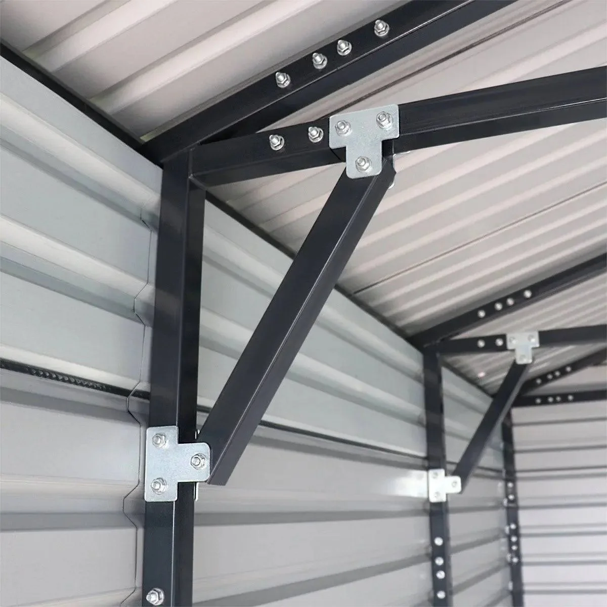 6 x 9 m Metal Garage Shed with Double Front & Side Doors, 4 m Peak Height, TMG-MS2030 - Image 21