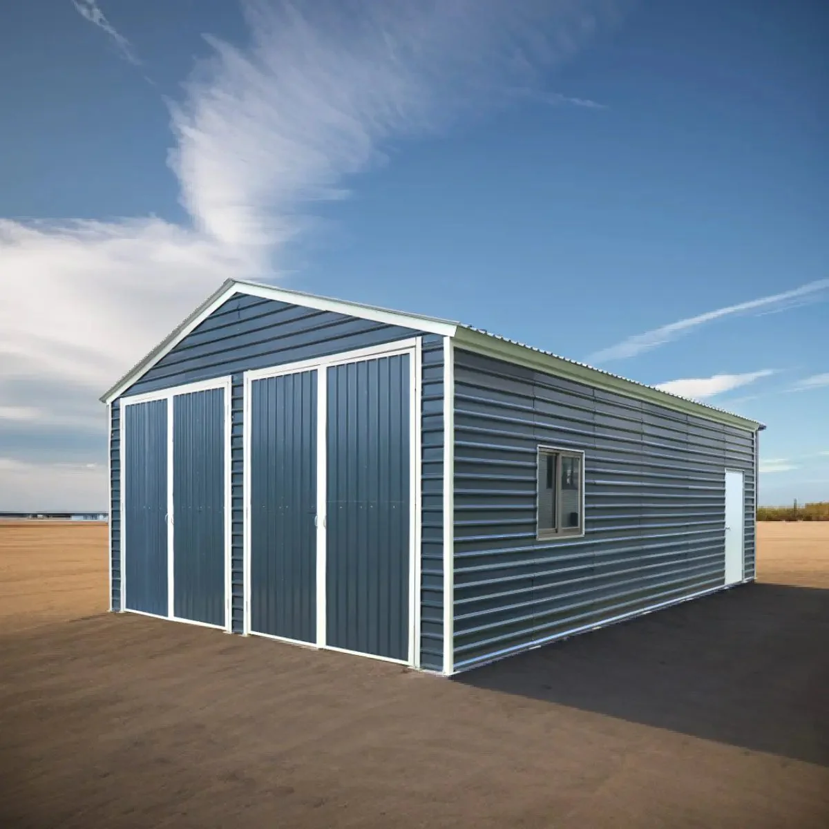 6 x 9 m Metal Garage Shed with Double Front & Side Doors, 4 m Peak Height, TMG-MS2030 - Image 3