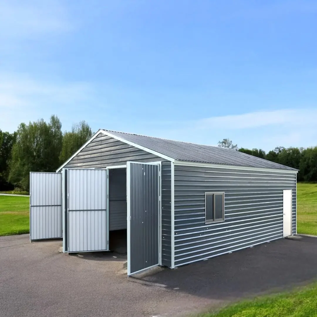 8 x 9 m Metal Garage Shed with Double Front & Side Doors, 4.3 m Peak Height, TMG-MS2630 - Image 3