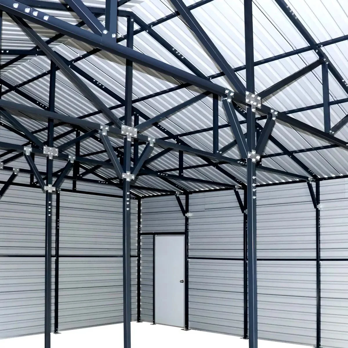 8 x 12 m Metal Garage Shed with Double Front & Side Doors, 4.3 m Peak Height, TMG-MS2640 - Image 22