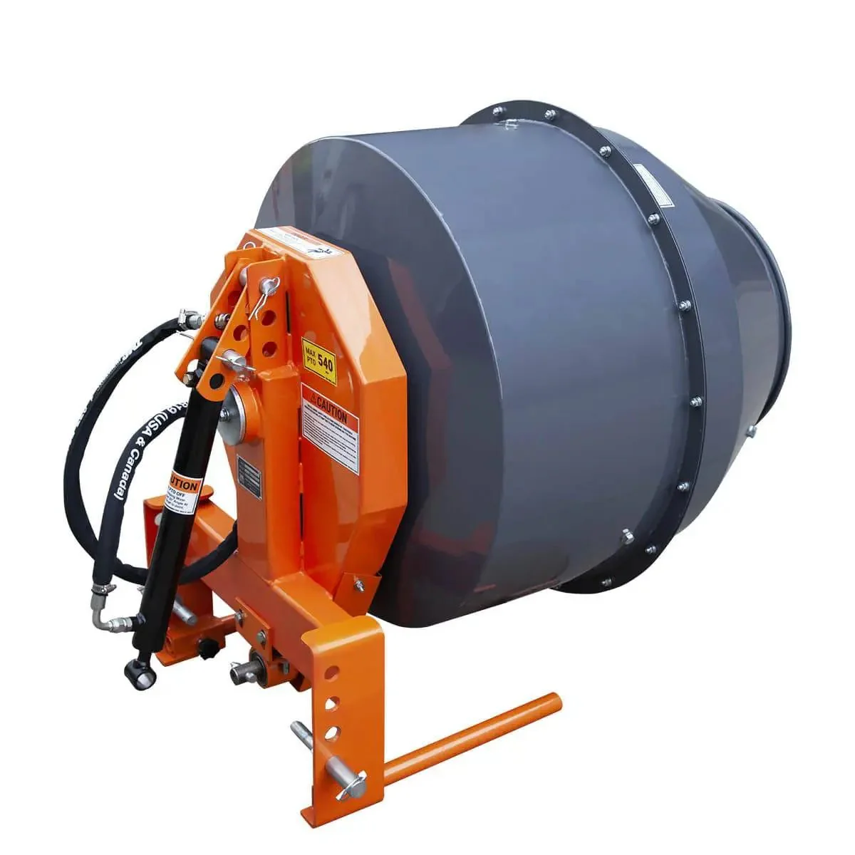 140 L 3-Point Hitch Cement Mixer, PTO Shaft Included, Category 1 Hookup, TMG-TCM5 - Image 6