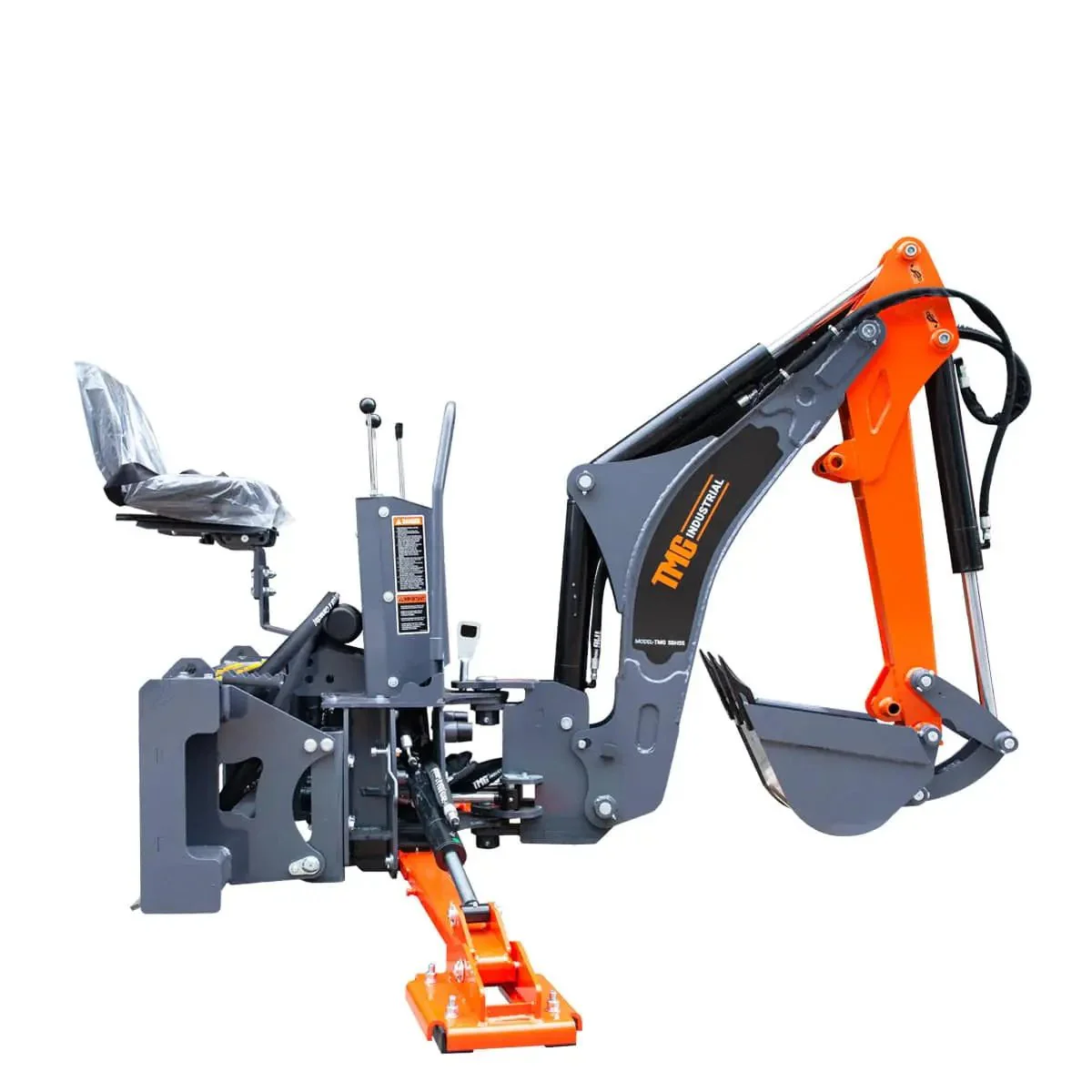 2340 mm Skid Steer Backhoe Attachment, Universal Mount, 180° Boom and Bucket Rotation TMG-SBH55 - Image 2