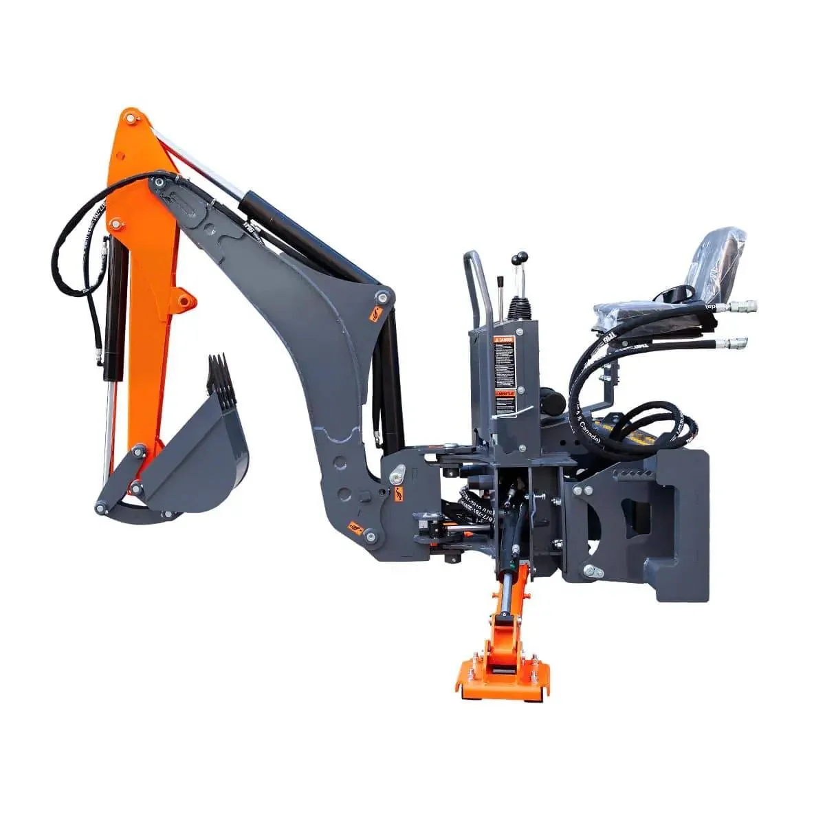2740 mm Skid Steer Backhoe Attachment, Universal Mount, 180° Boom and Bucket Rotation TMG-SBH60 - Image 2