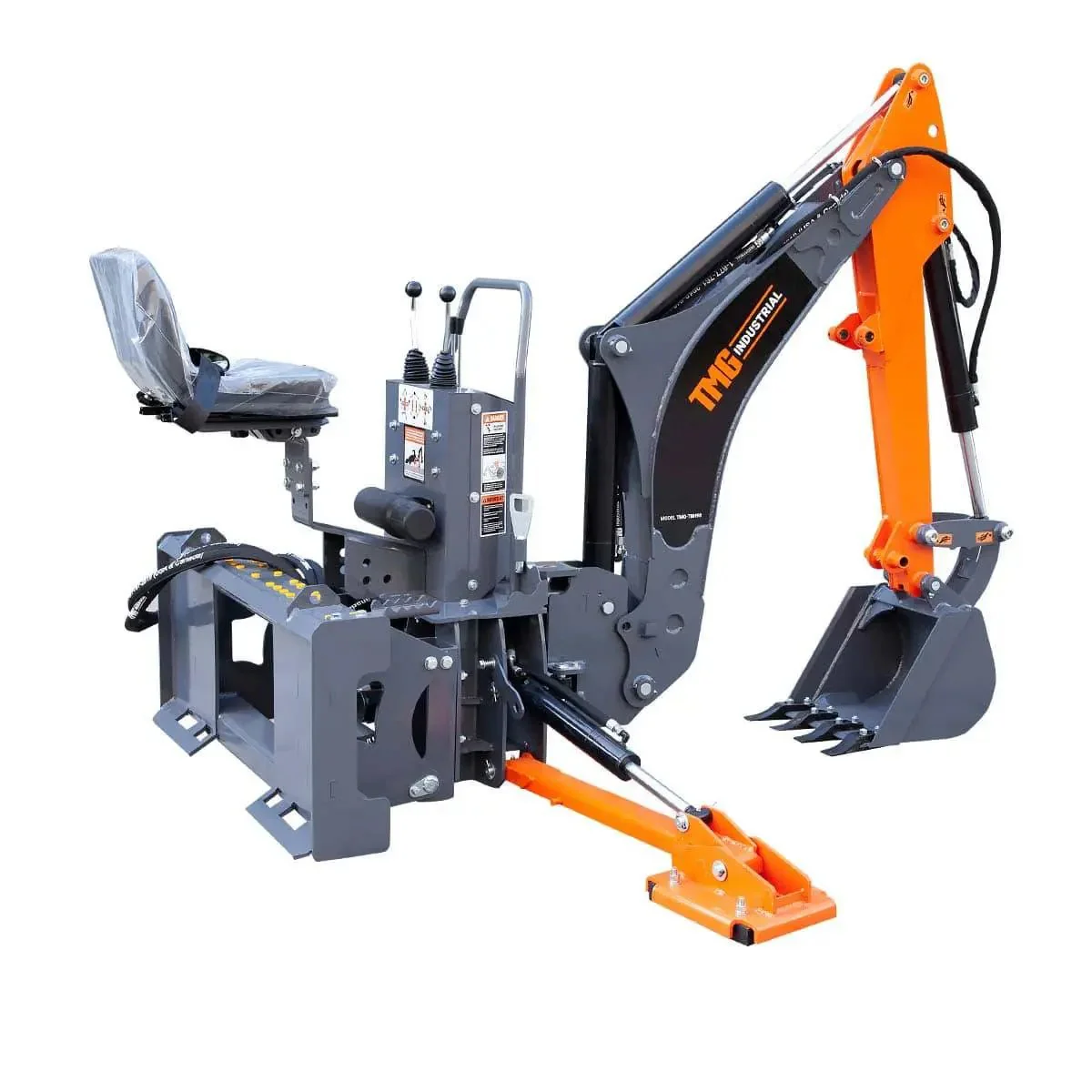2740 mm Skid Steer Backhoe Attachment, Universal Mount, 180° Boom and Bucket Rotation TMG-SBH60 - Image 8