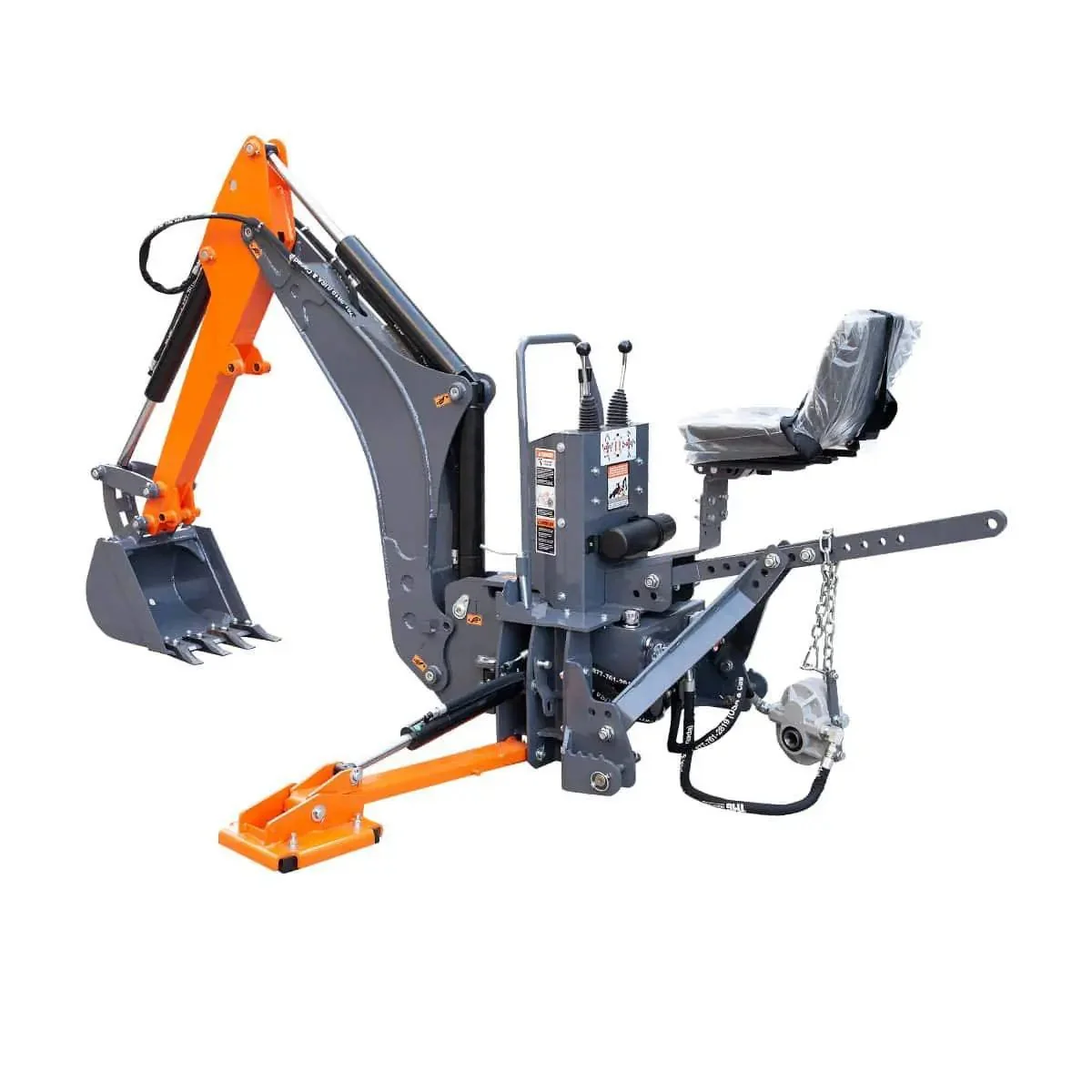 2500 mm (9’) Tractor Swing Backhoe Attachment, 180° Boom and Bucket Rotation, TMG-TBH90 - Image 11