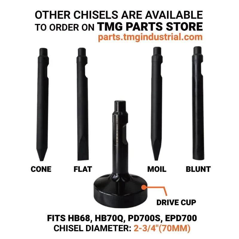 Excavator Hydraulic Post Driver, 203 mm (8") Post Diameter, 838 J Energy, TMG‑EPD700 - Image 3