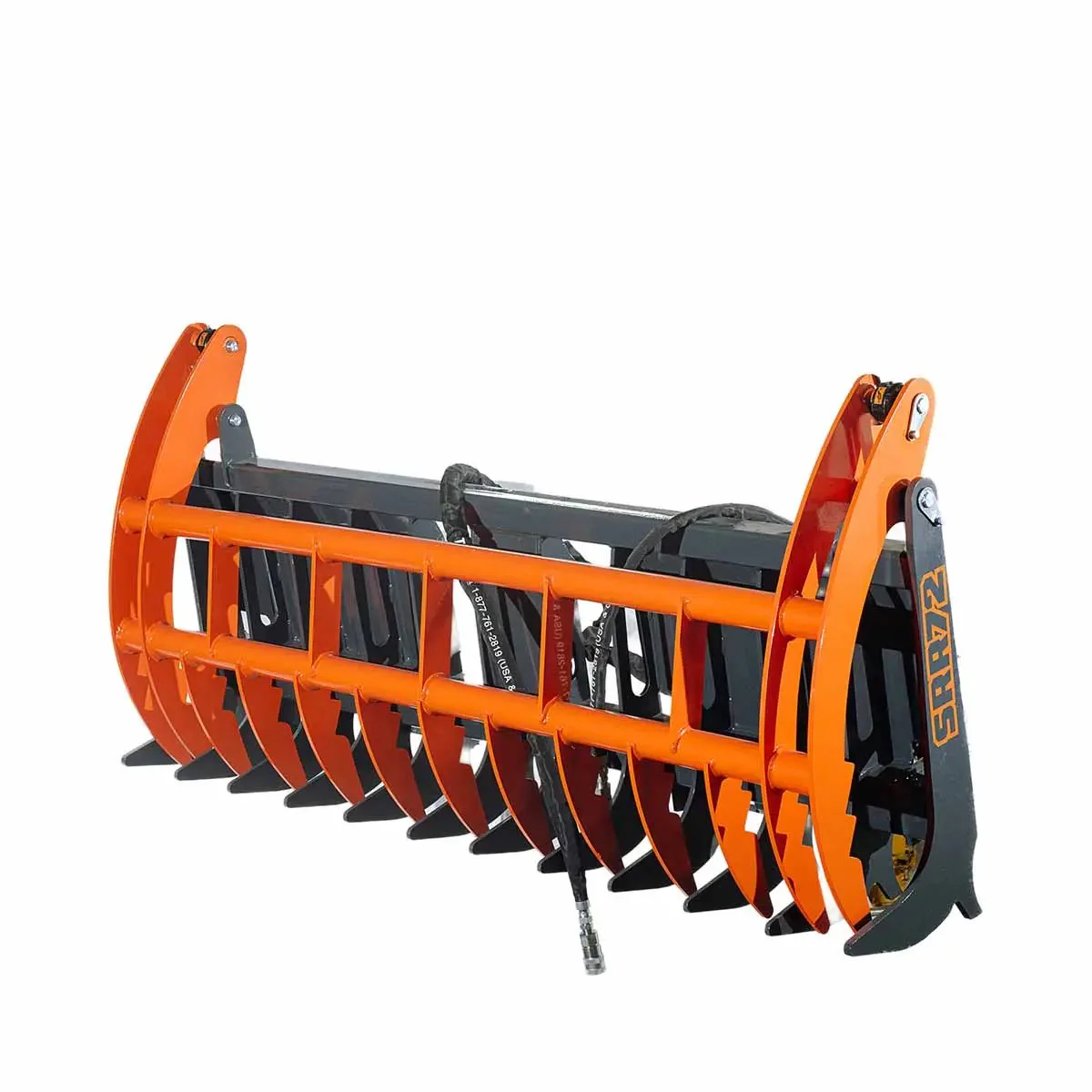 Skid Steer Skeleton Root Rake Grapple, 1180 kg Grapple Capacity, Twin Cylinders TMG-SRR72 - Image 3