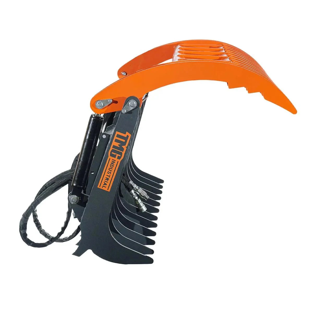 Skid Steer Skeleton Root Rake Grapple, 1180 kg Grapple Capacity, Twin Cylinders TMG-SRR72 - Image 4