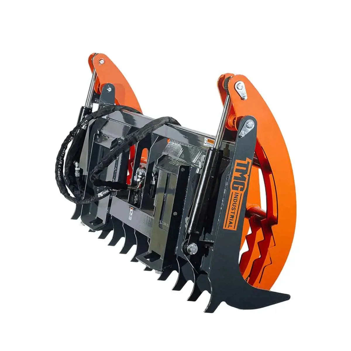 Skid Steer Skeleton Root Rake Grapple, 1180 kg Grapple Capacity, Twin Cylinders TMG-SRR72 - Image 8