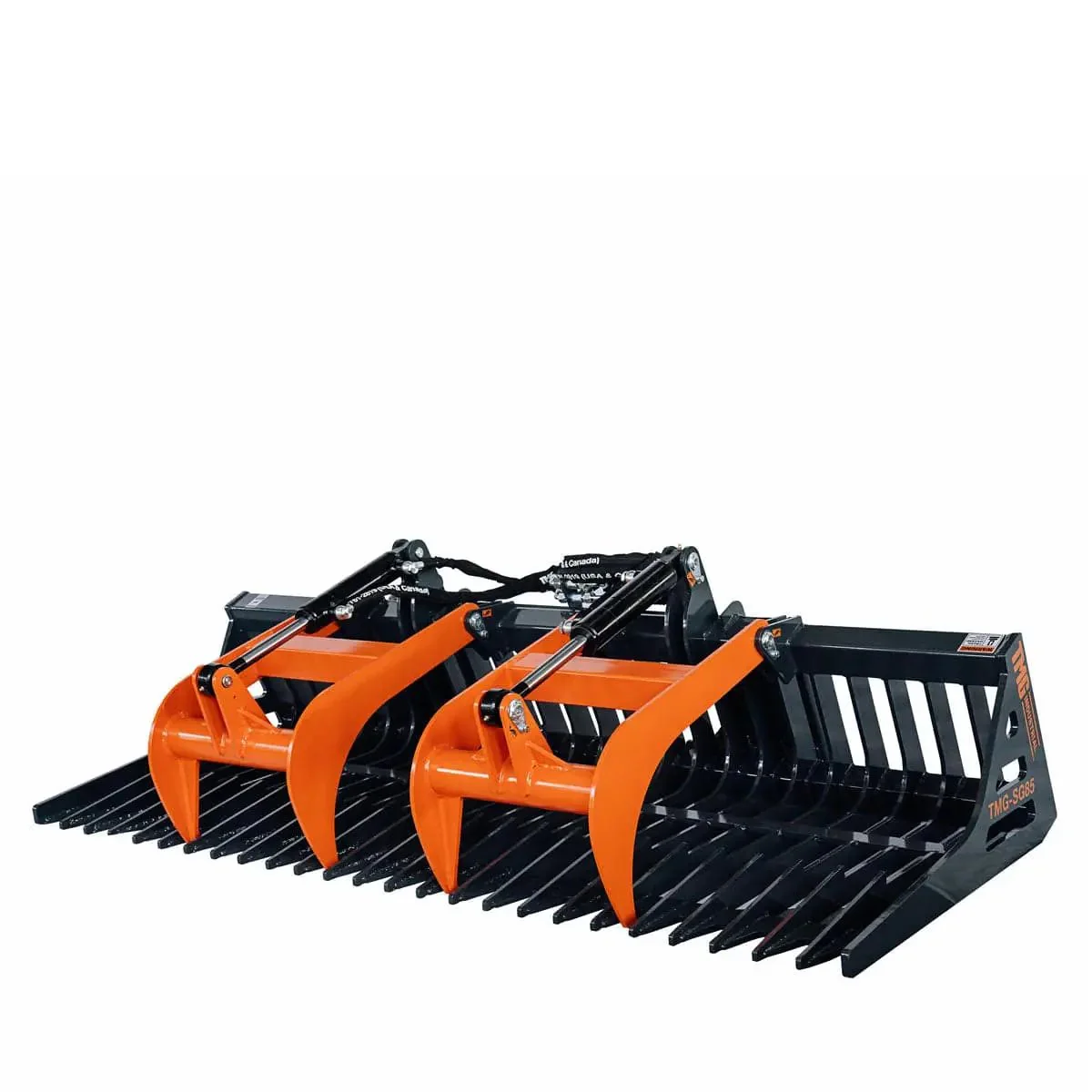 2130 mm (84") Skid Steer Skeleton Grapple Attachment, Universal Mount, TMG-SG85