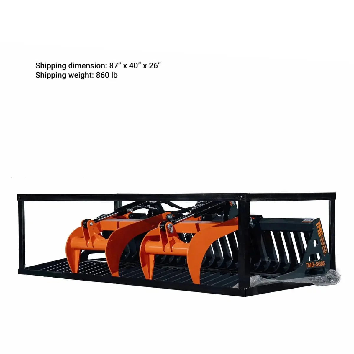 2130 mm (84") Skid Steer Skeleton Grapple Attachment, Universal Mount, TMG-SG85 - Image 16
