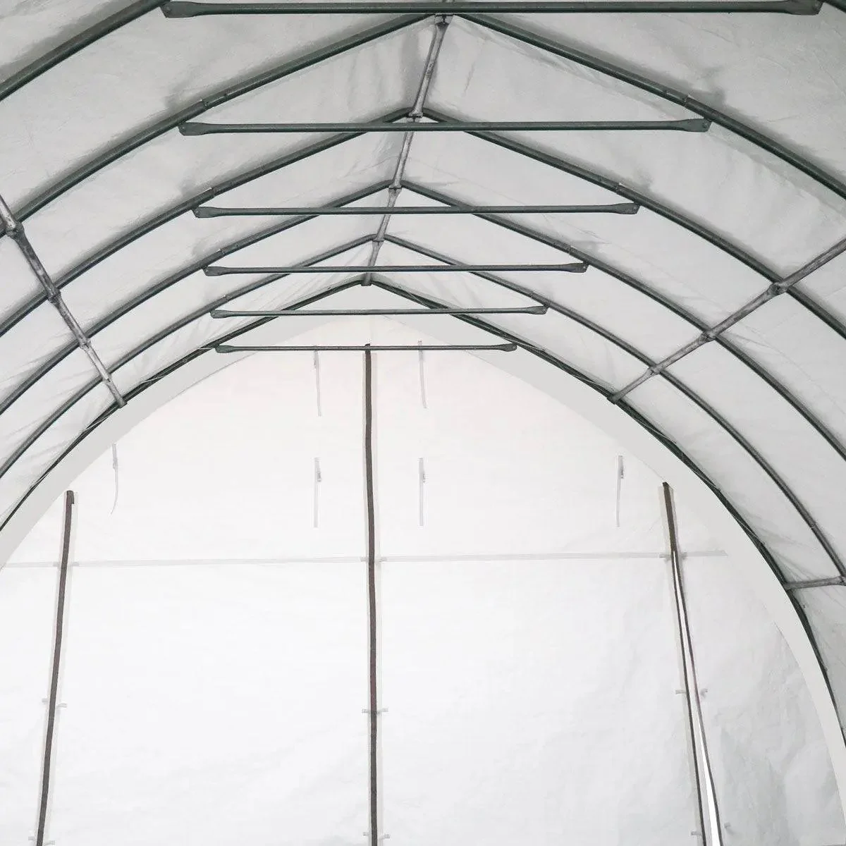 6 x 9 m Arch Wall Peak Ceiling Storage Shelter with Heavy Duty PVC Fabric Cover, TMG-ST2031PV - Image 12