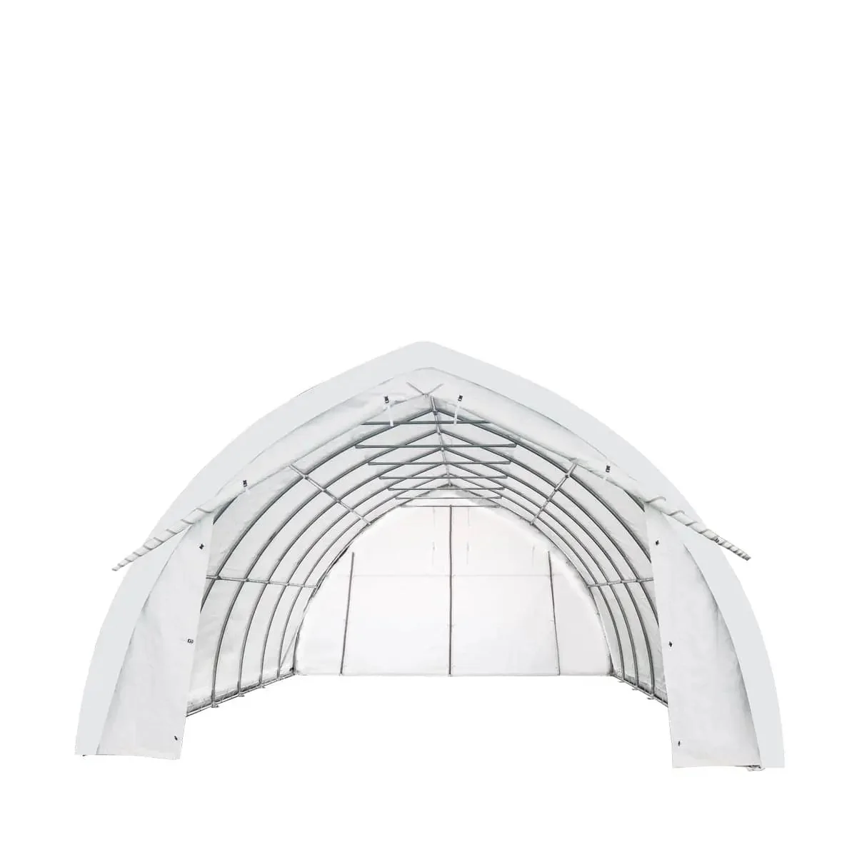 6 x 9 m Arch Wall Peak Ceiling Storage Shelter with Heavy Duty PVC Fabric Cover, TMG-ST2031PV - Image 2