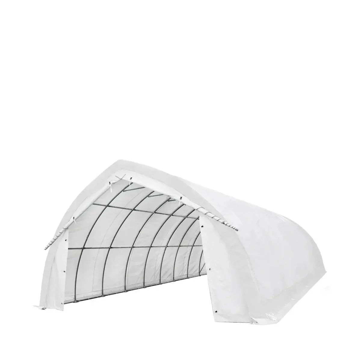 6 x 12 m Arch Wall Peak Ceiling Storage Shelter with Heavy Duty PVC Fabric Cover, TMG-ST2041PV