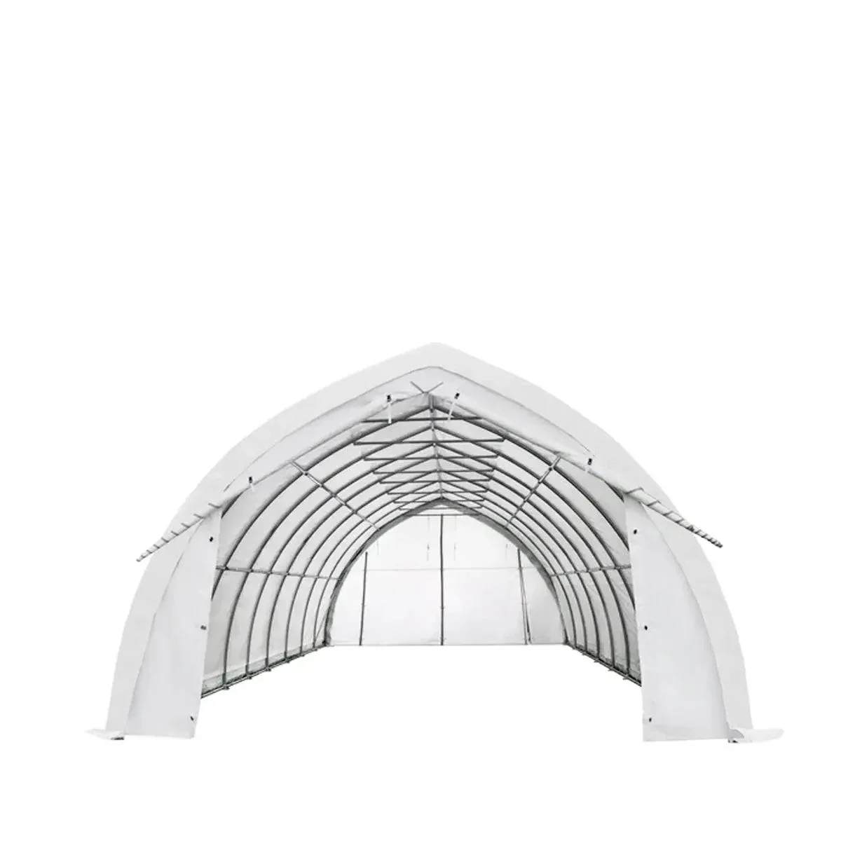 6 x 12 m Arch Wall Peak Ceiling Storage Shelter with Heavy Duty PVC Fabric Cover, TMG-ST2041PV - Image 2