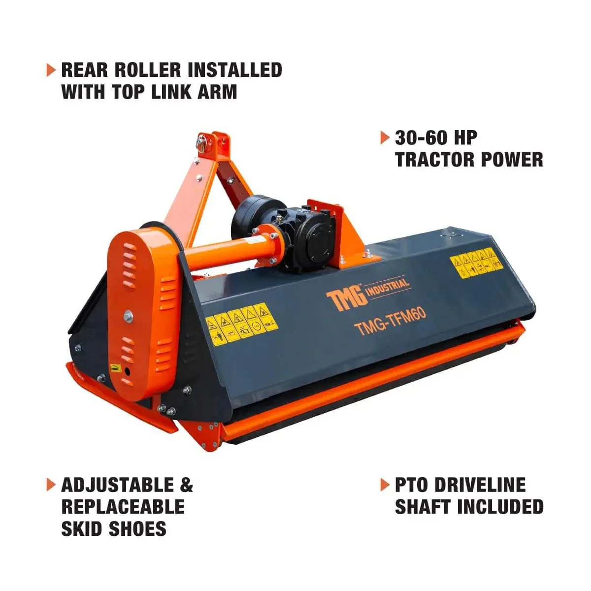 1550 mm (60") Heavy Duty Flail Mower with Forged Hammers for Tractors 30 - 60 HP, TMG‑TFM60 - Image 8