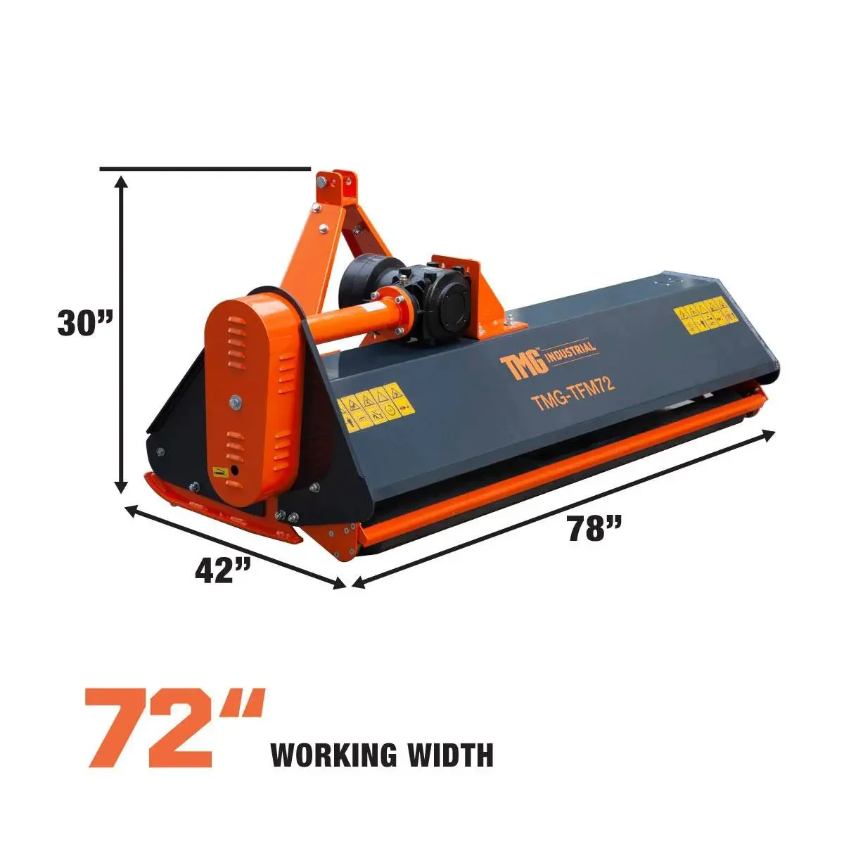 1850 mm (72") Heavy Duty Flail Mower with Forged Hammers for Tractors 30 - 60 HP, TMG‑TFM72 - Image 3