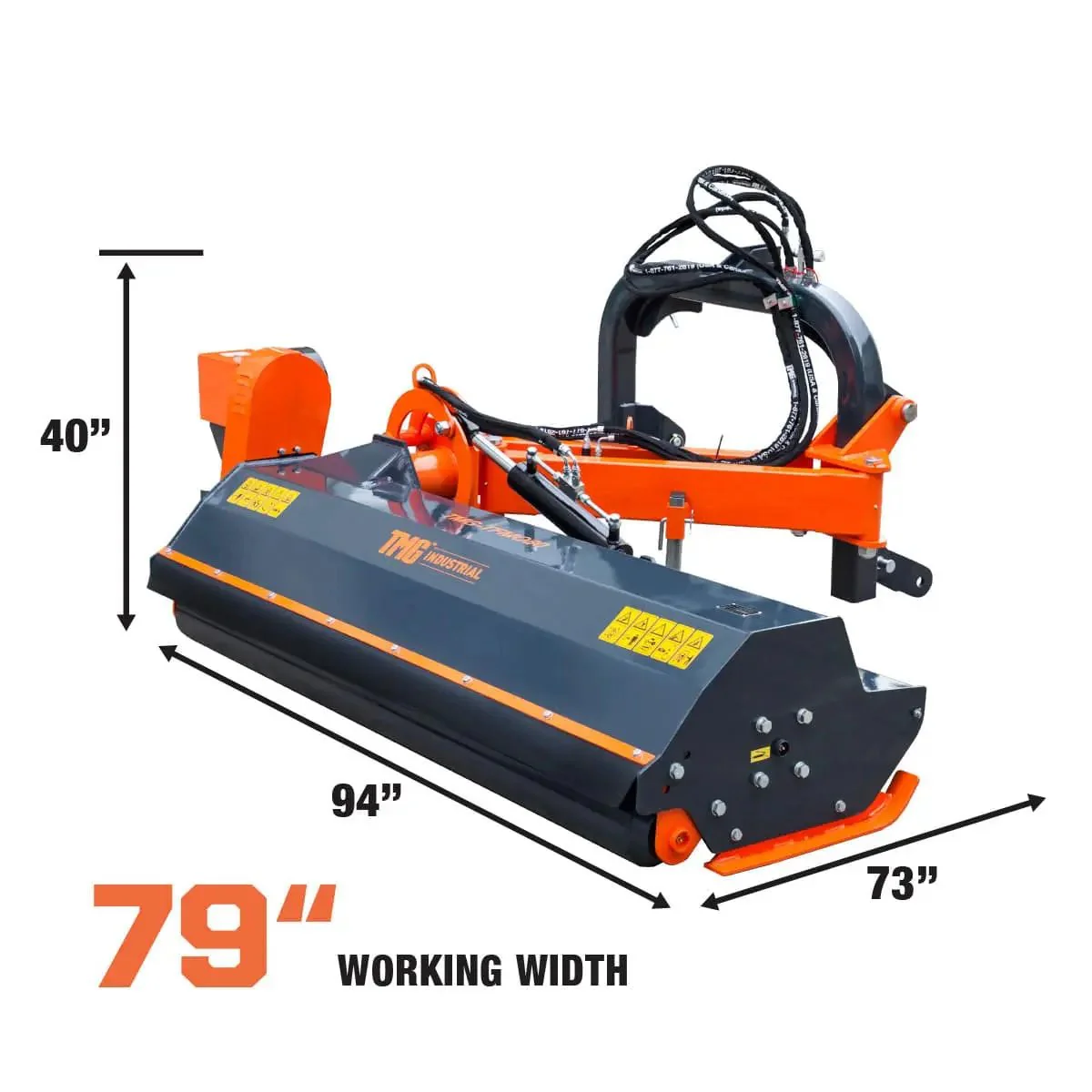 2000 mm (80″) Ditch Bank Flail Mower, Hydraulic Side Offset Verge & Slope Cutter for 50–90 HP Tractors, TMGTFMO80 - Image 9