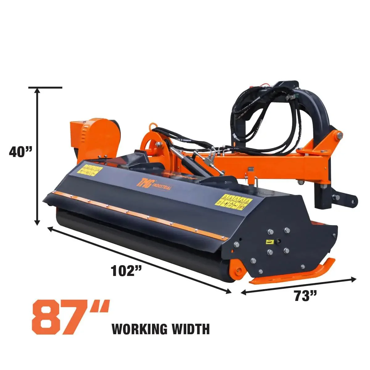 2200 mm (90") Ditch Bank Flail Mower, Hydraulic Side Offset Verge & Slope Cutter for 50–90 HP Tractors, TMGTFMO90 - Image 4